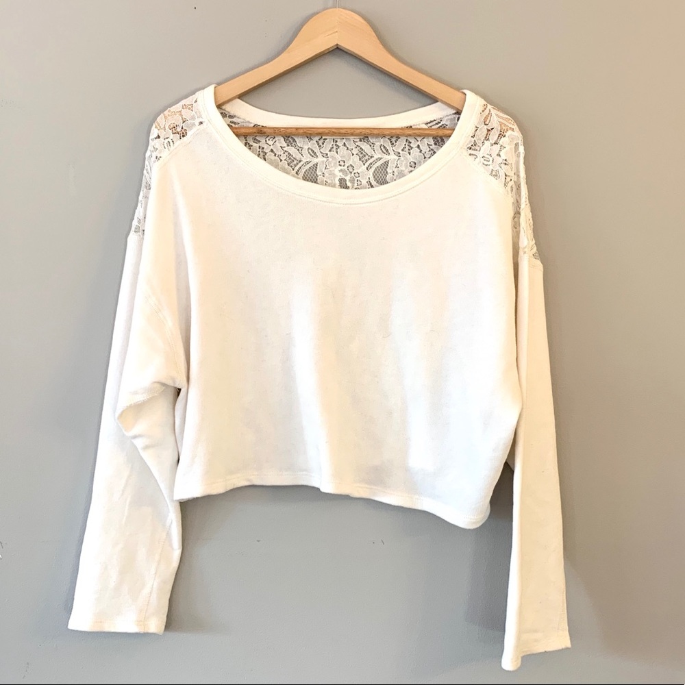 Hollister Cropped White Sweater